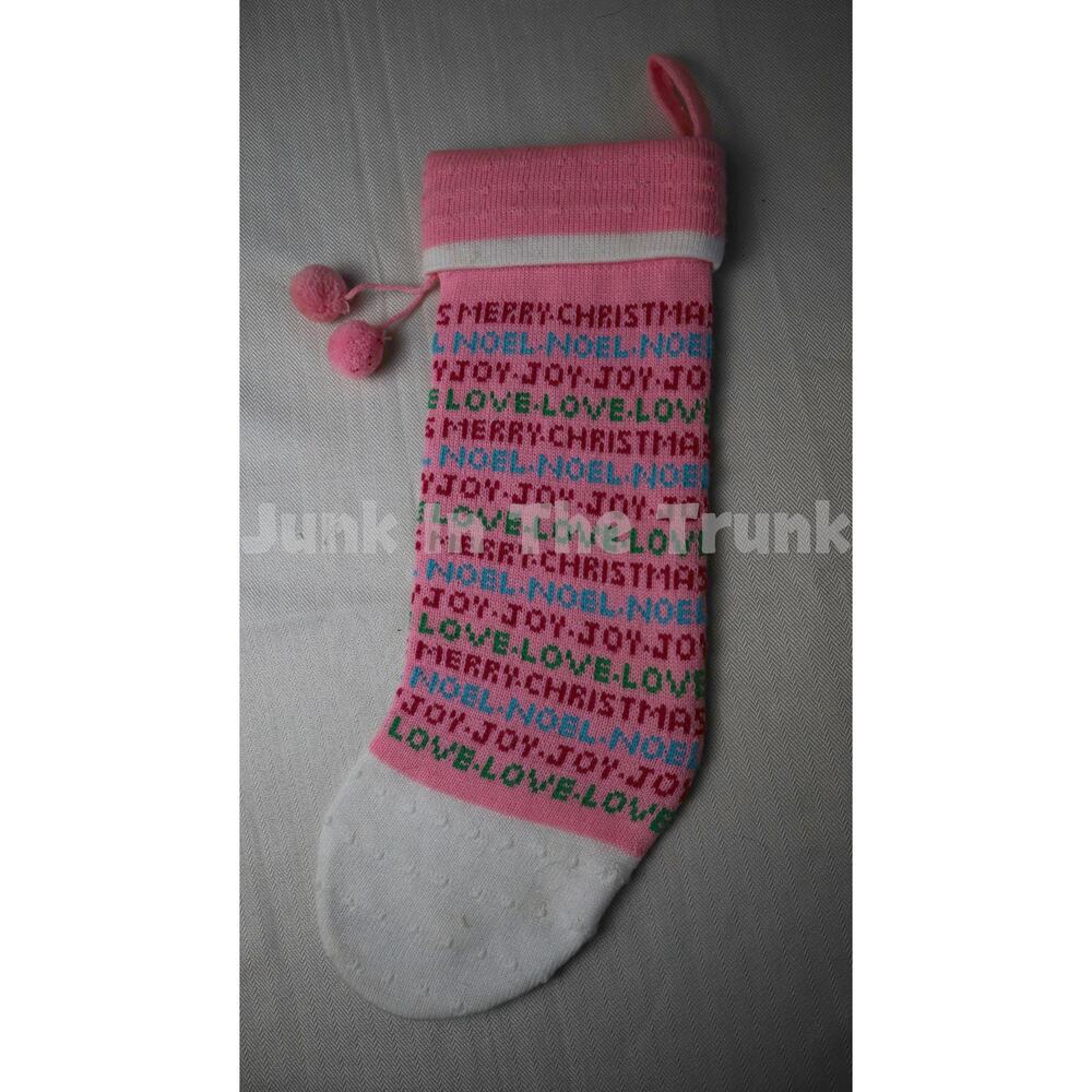 vintage knit stocking  1984 holiday decoration